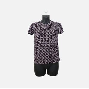 Diane von Furstenberg size Small Gelassia Knit Top Short Sleeve Silk Cashmere`